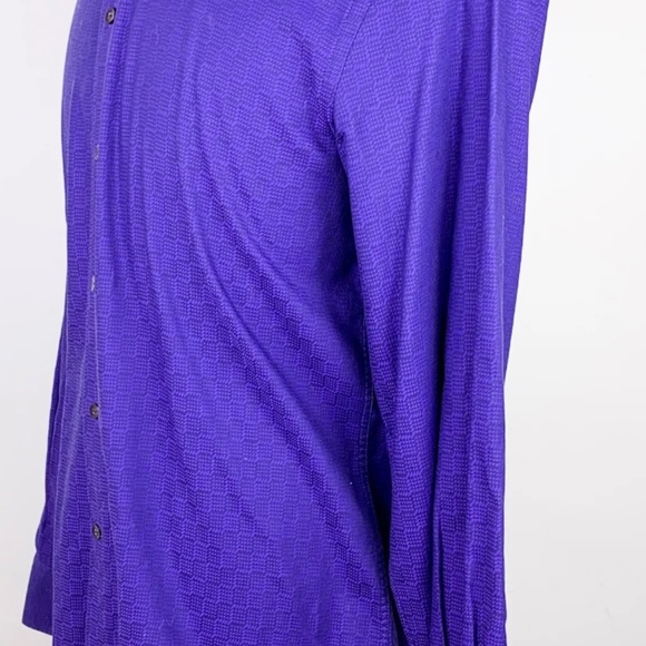 Versace mens Blue Patterned Button Up dress Shirt - Picture 4 of 5